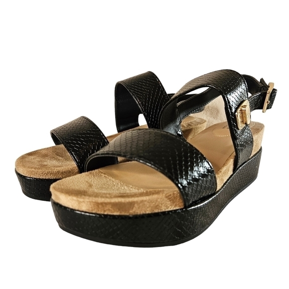 Giani Bernini Elloise Black Open toe platform buckle slingback sandals Sz 7M - Picture 3 of 12